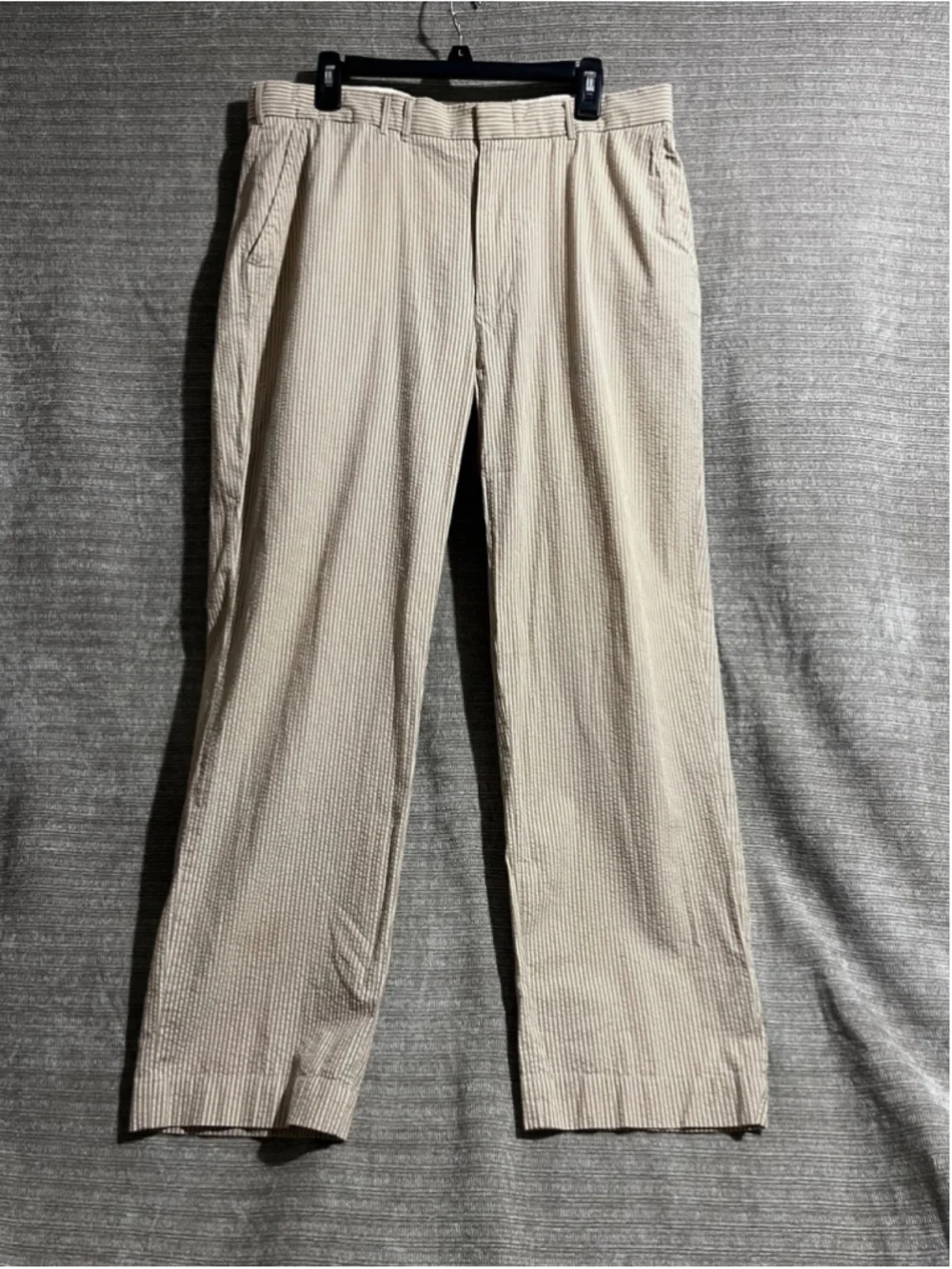 Vintage Polo Buckle Back Ralph Lauren Pants Men’s 38x30 Tan Seersucker Cotton